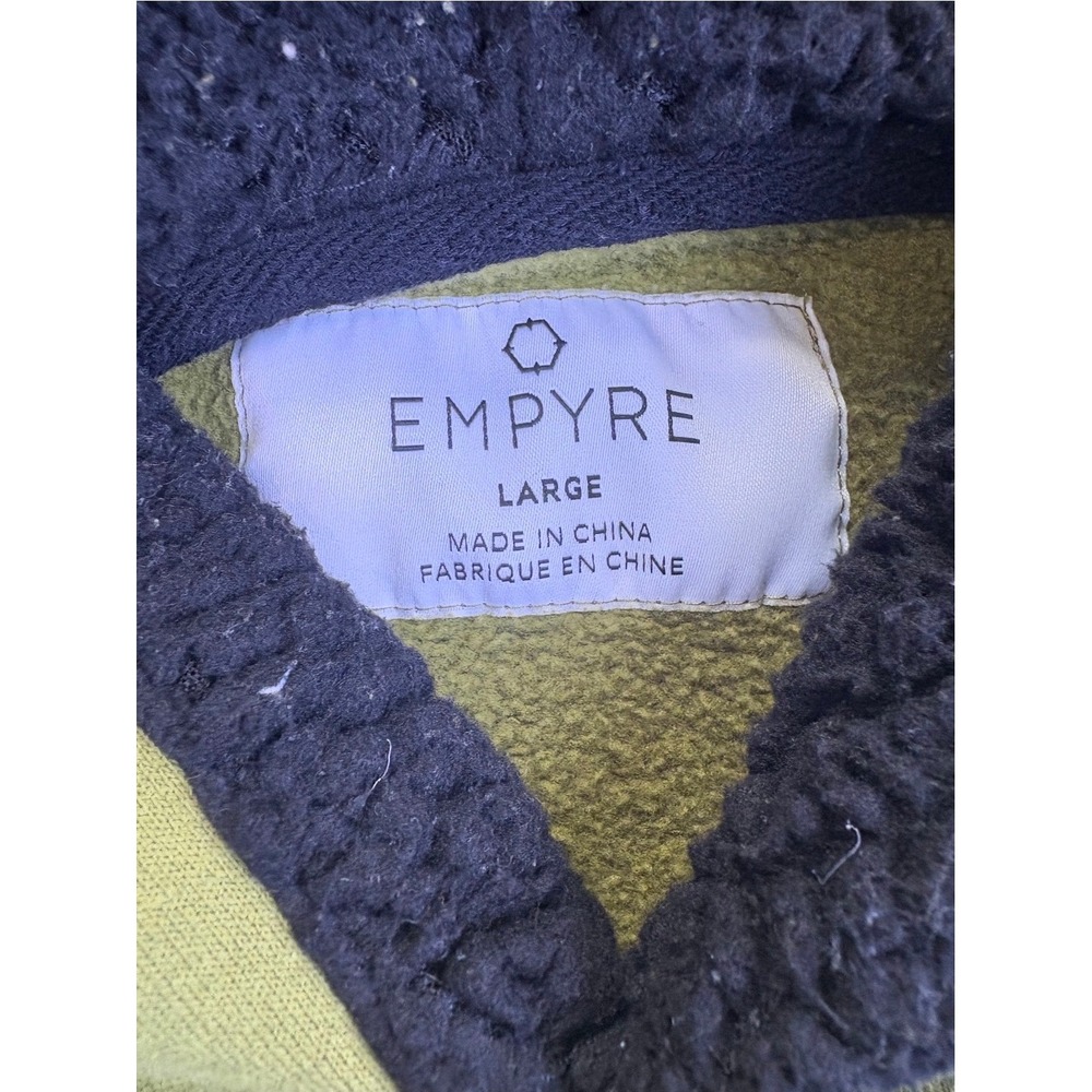 Empyre Elena Snake Hoodie Womens Large Olive Green Sherpa Lined Pullover Graphic - Picture 6 of 7